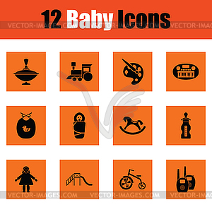 Set of baby icons - vector EPS clipart