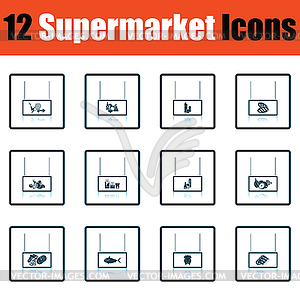 Supermarket icon set - vector clipart