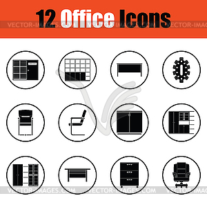 Office furniture icon set - vector clipart