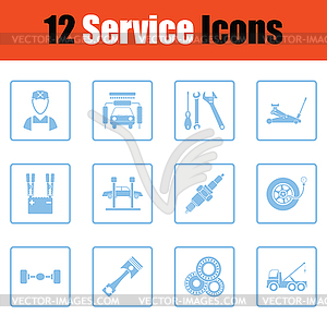 Set of twelve Service station icons - vector image