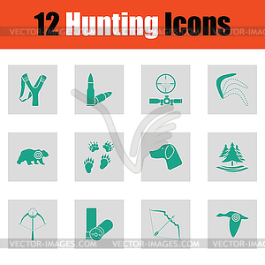 Set of hunting icons - vector clip art