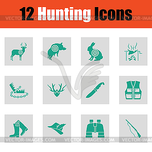 Набор иконок для охоты - векторное изображение EPS
