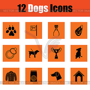 Dogs icon set - vector image