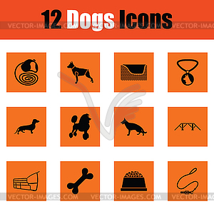 Dogs icon set - stock vector clipart