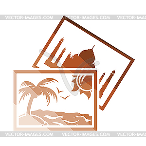 Two travel photograph icon - vector image