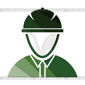 Icon of construction worker head in helmet - vector image