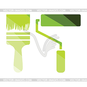 Icon of construction paint brushes - vector image