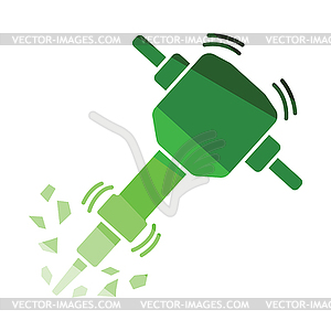 Icon of Construction jackhammer - vector clipart