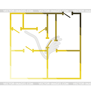 Icon of apartment plan - vector clipart / vector image