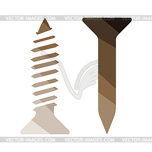 Icon of screw and nail - vector clip art