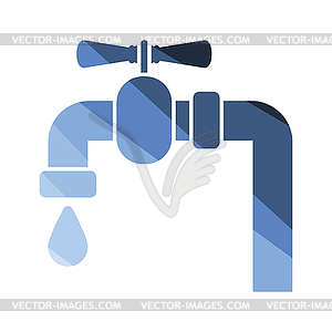 Icon of pipe with valve - vector clipart