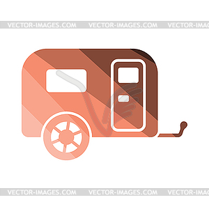 Camping family caravan car icon - royalty-free vector image