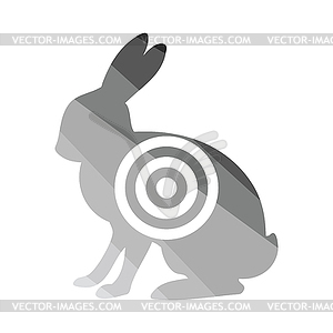 Hare silhouette with target icon - vector clipart / vector image