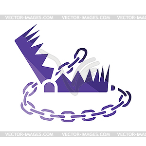 Bear hunting trap icon - vector image
