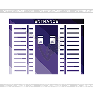 Stadium entrance turnstile icon - vector clip art