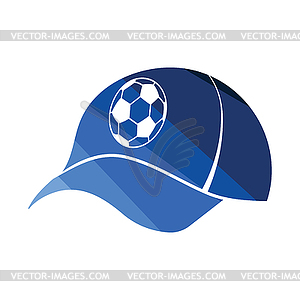 Football fans cap icon - color vector clipart