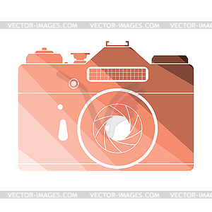 Icon of retro film photo camera - vector image