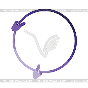 Icon of hand holding photography reflector - vector image