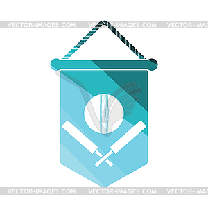 Cricket shield emblem icon - vector image