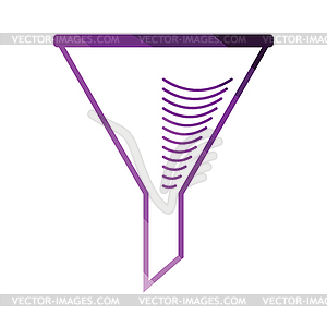 Icon of chemistry filler cone - vector image