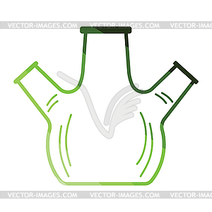 Icon of chemistry round bottom flask with triple - color vector clipart