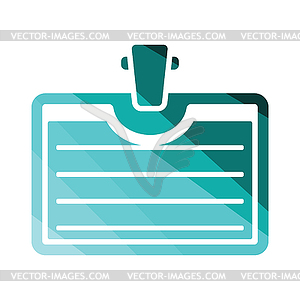 Badge with clip icon - vector image