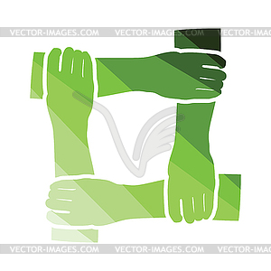 Crossed hands icon - vector clipart