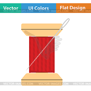 Sewing reel with thread icon - vector image