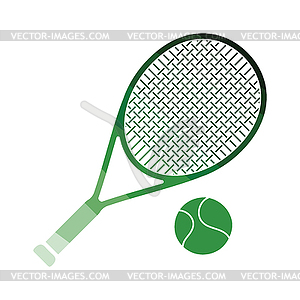 Tennis rocket and ball icon - vector clip art