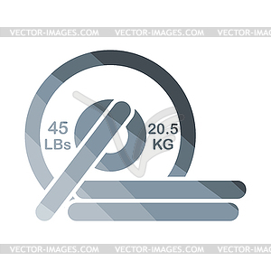 Barbell disks icon - color vector clipart