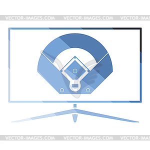 Baseball tv translation icon - royalty-free vector image