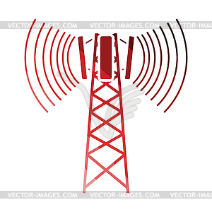 Cellular broadcasting antenna icon - vector clip art