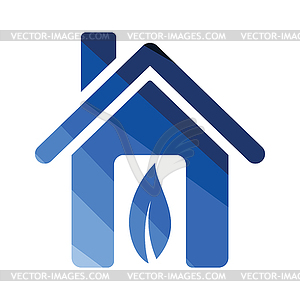 Ecological home leaf icon - vector image