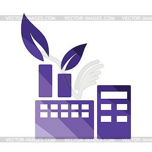 Ecological industrial plant icon - vector clipart