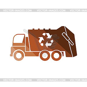 Garbage car recycle icon - vector clipart