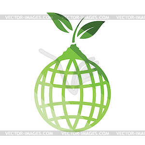 Planet sprout icon - vector image