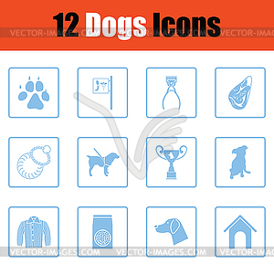 Dogs icon set - vector image