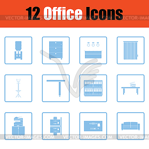 Office furniture icon set - vector clip art