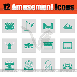 Amusement park icon set - vector EPS clipart