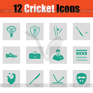 Cricket icon set - vector image