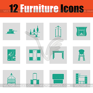 Home furniture icon set - vector image