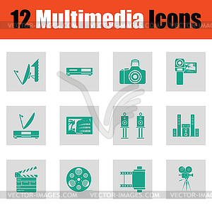 Set of multimedia icons - vector clipart