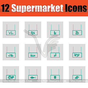 Supermarket icon set - vector image