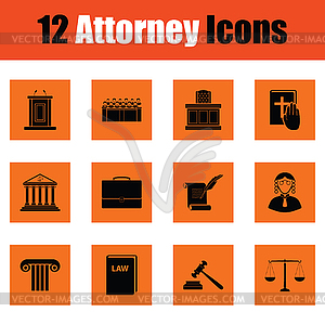 Set of attorney icons - vector clipart