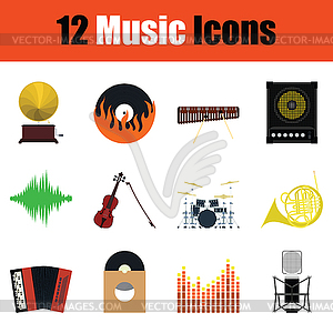 Music icon set - royalty-free vector clipart