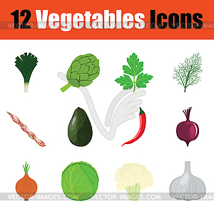 Vegetables icon set - vector image