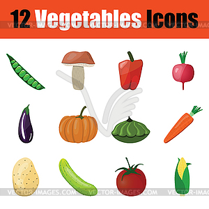 Vegetables icon set - vector image