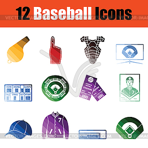 Baseballl icon set - vector clipart / vector image