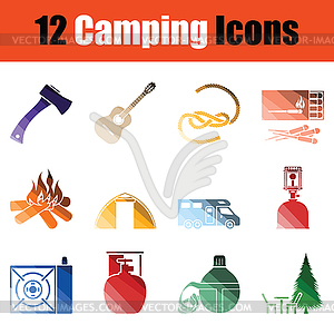 Camping icon set - vector clipart