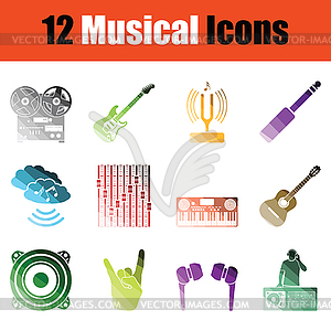 Musical icon set - vector clip art